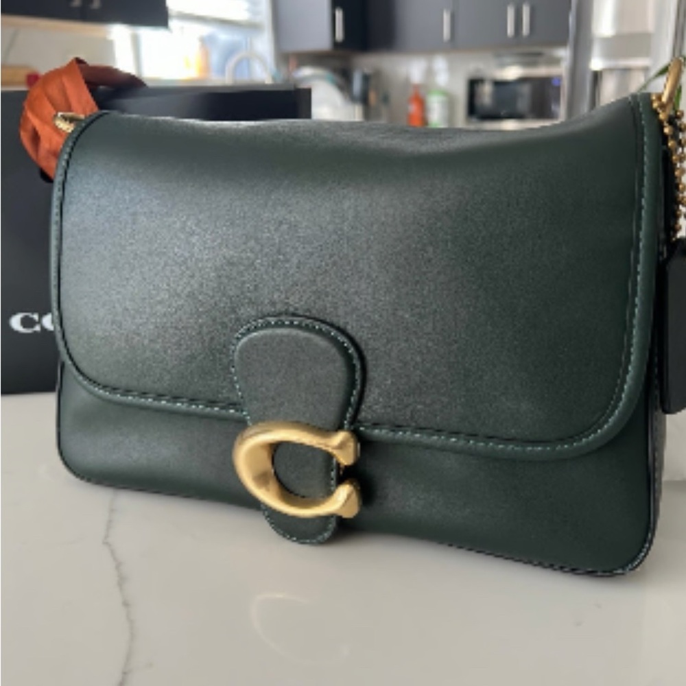 Coach Soft Tabby Green Leather Shoulder Bag